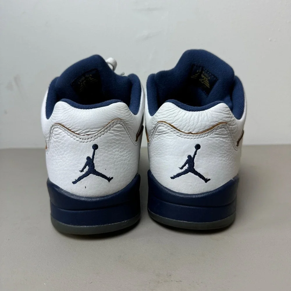 Nike Air Jordan 5 Retro Low Men 8.5 Dunk From‎ Above Shoe Sneaker White Blue